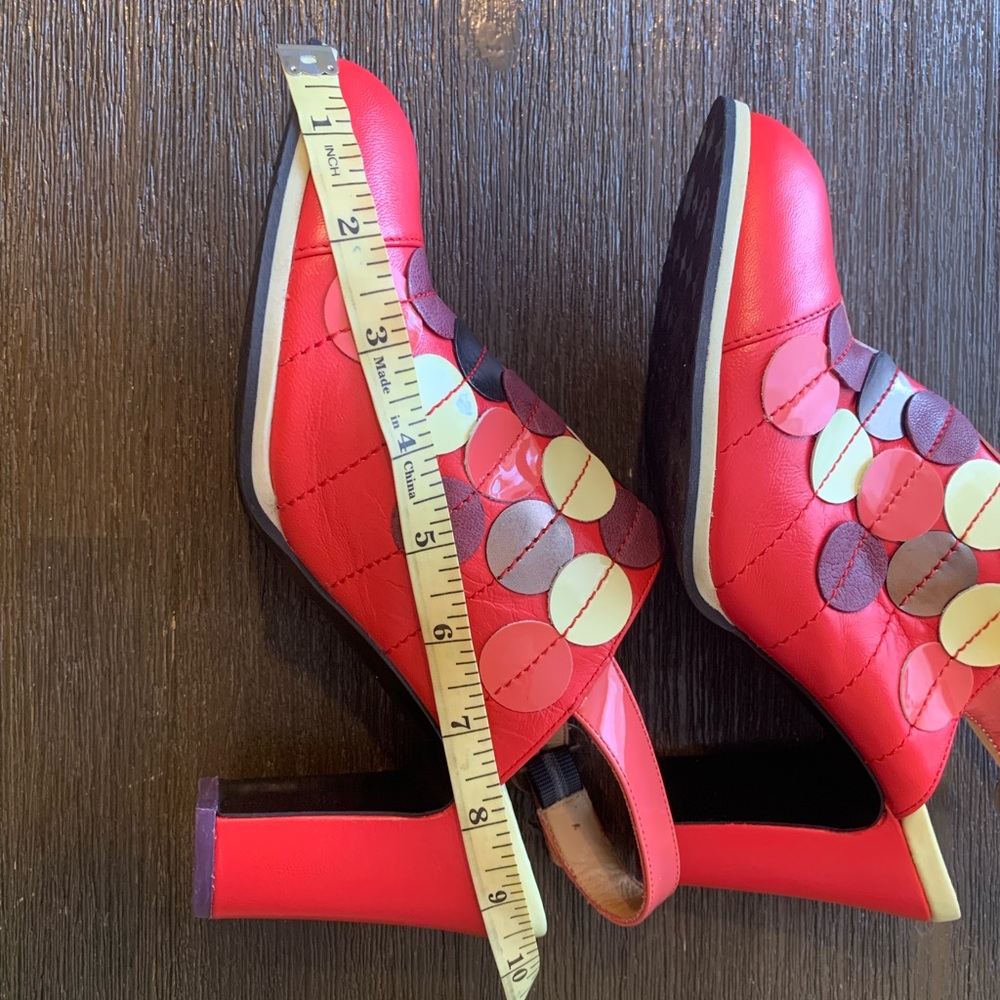 John Fluevog 10 Red Heels with Purple and Pink Details - Picture 7 of 12